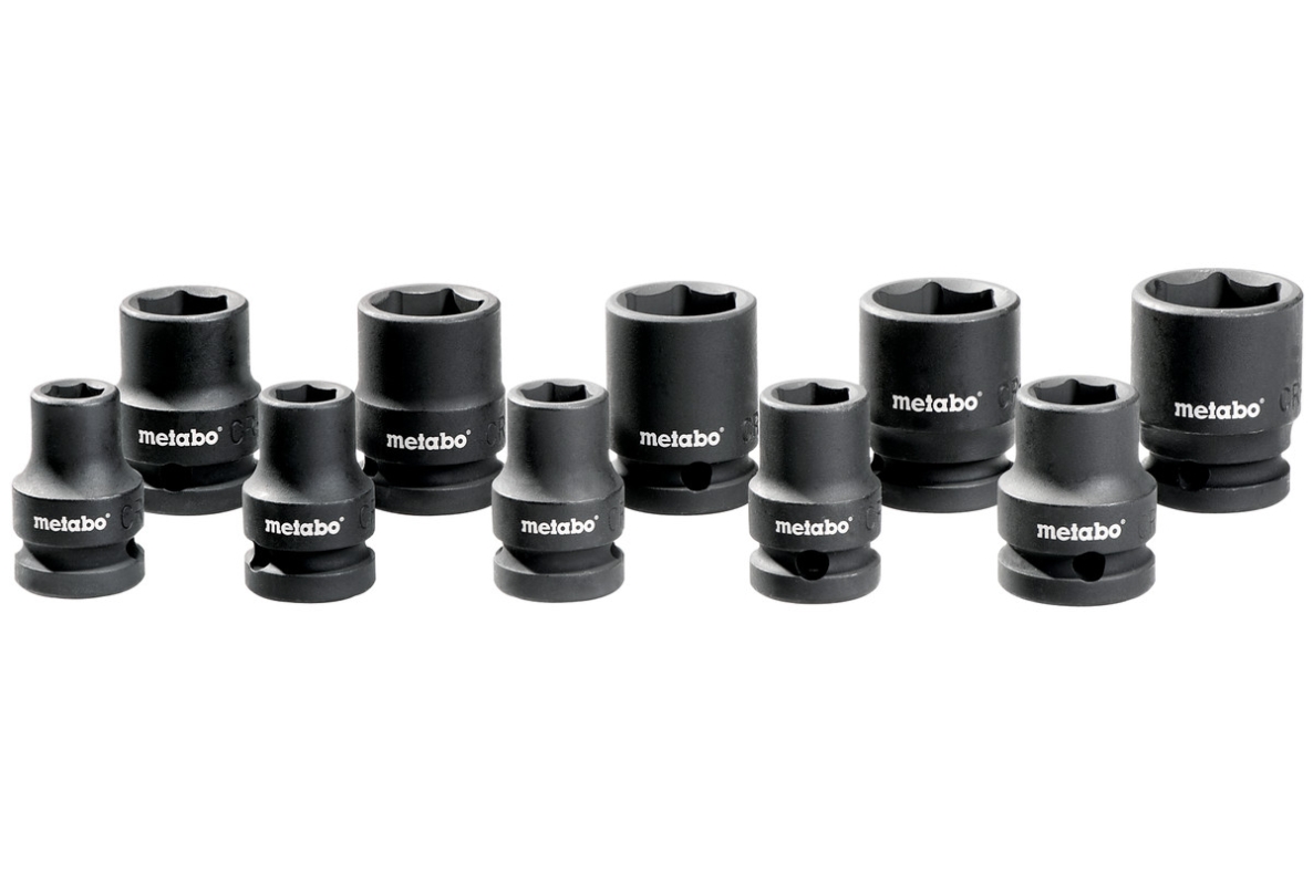 Metabo Accesorios 628831000 Juego de llaves de vaso de 1/2" a prueba de impactos de 10 piezas