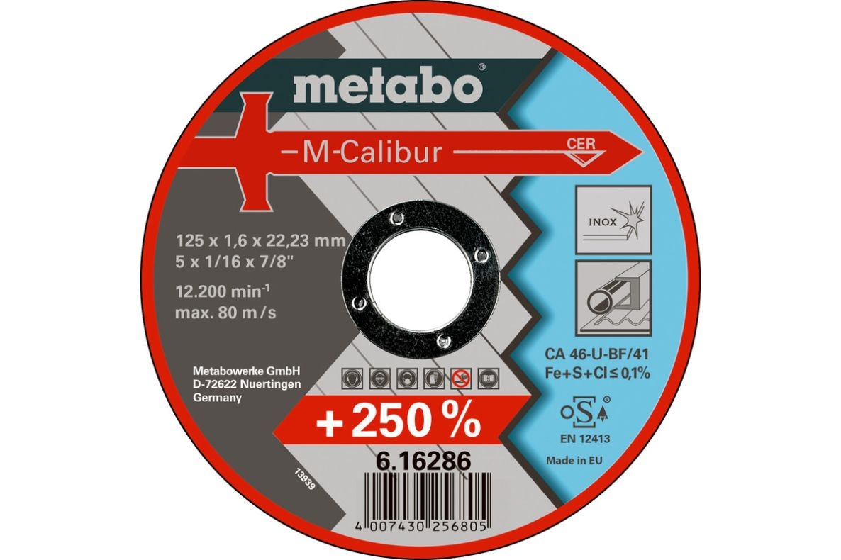 Metabo Accesorios 616286000 M-Calibur Disco de corte Ø 125x1,6x22,23 mm