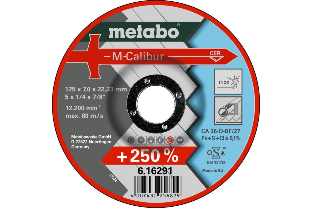 Metabo Accesorios 616291000 M-Calibur Disco de amolar Ø 125x7,0x22,23 mm