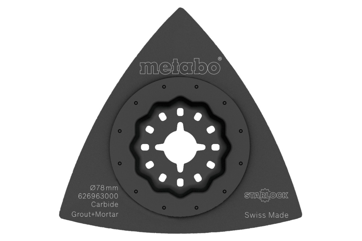Metabo Accesorios 626963000 Plato de lija triangular, para juntas/relleno, HM, 78 mm