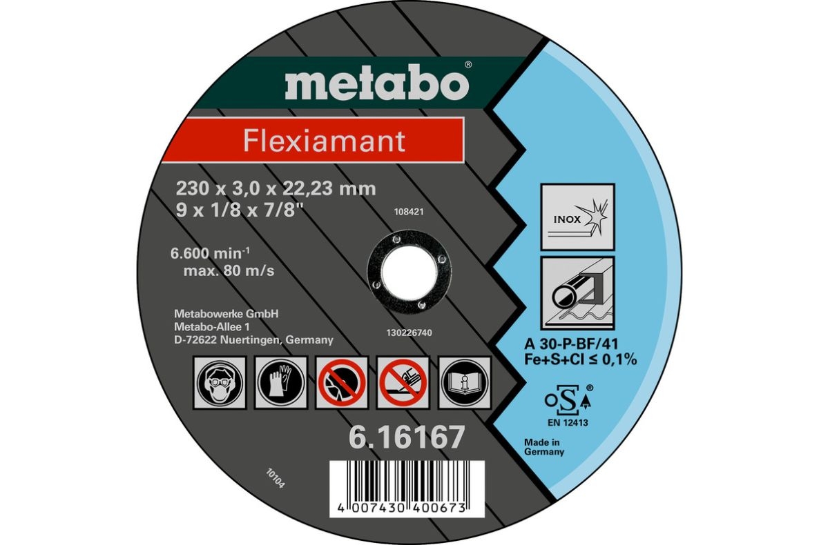 Metabo Accesorios 616738000 Disco de corte Ø 125x2,5x22,2mm acero inoxidable Flexiamant