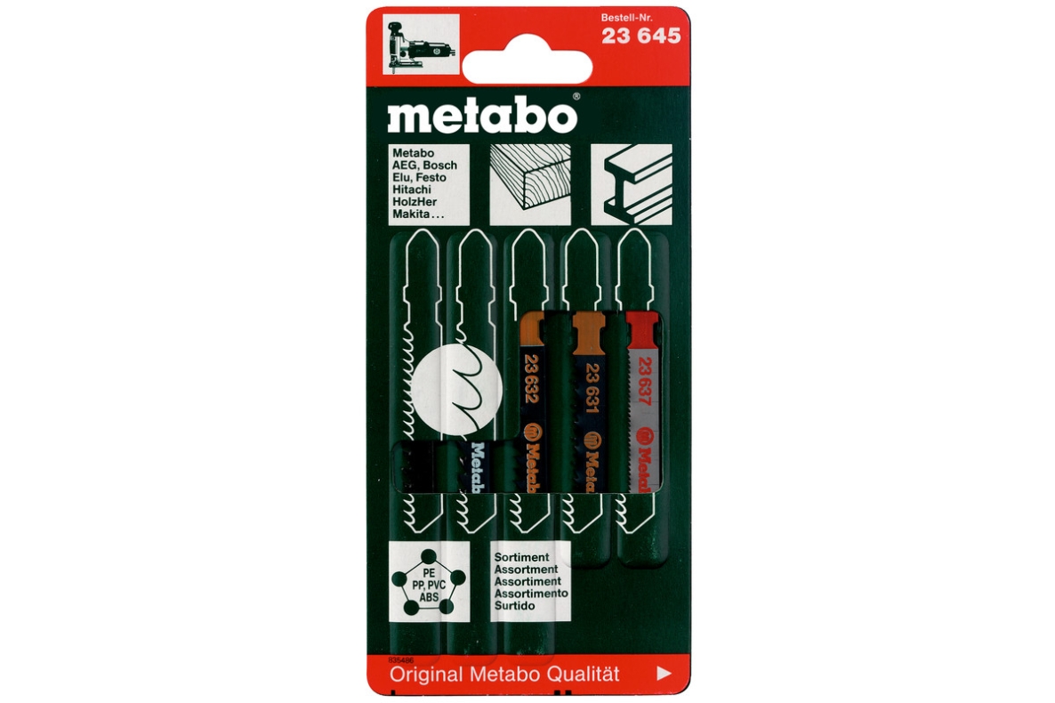Metabo Accesorios 623645000 Surtido de hojas de sierra de calar 2, H+M+art, 5 piezas