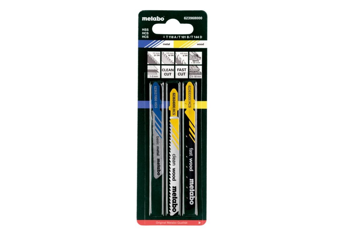 Metabo Accesorios 623968000 Surtido de hojas de sierra de calar (3 piezas)