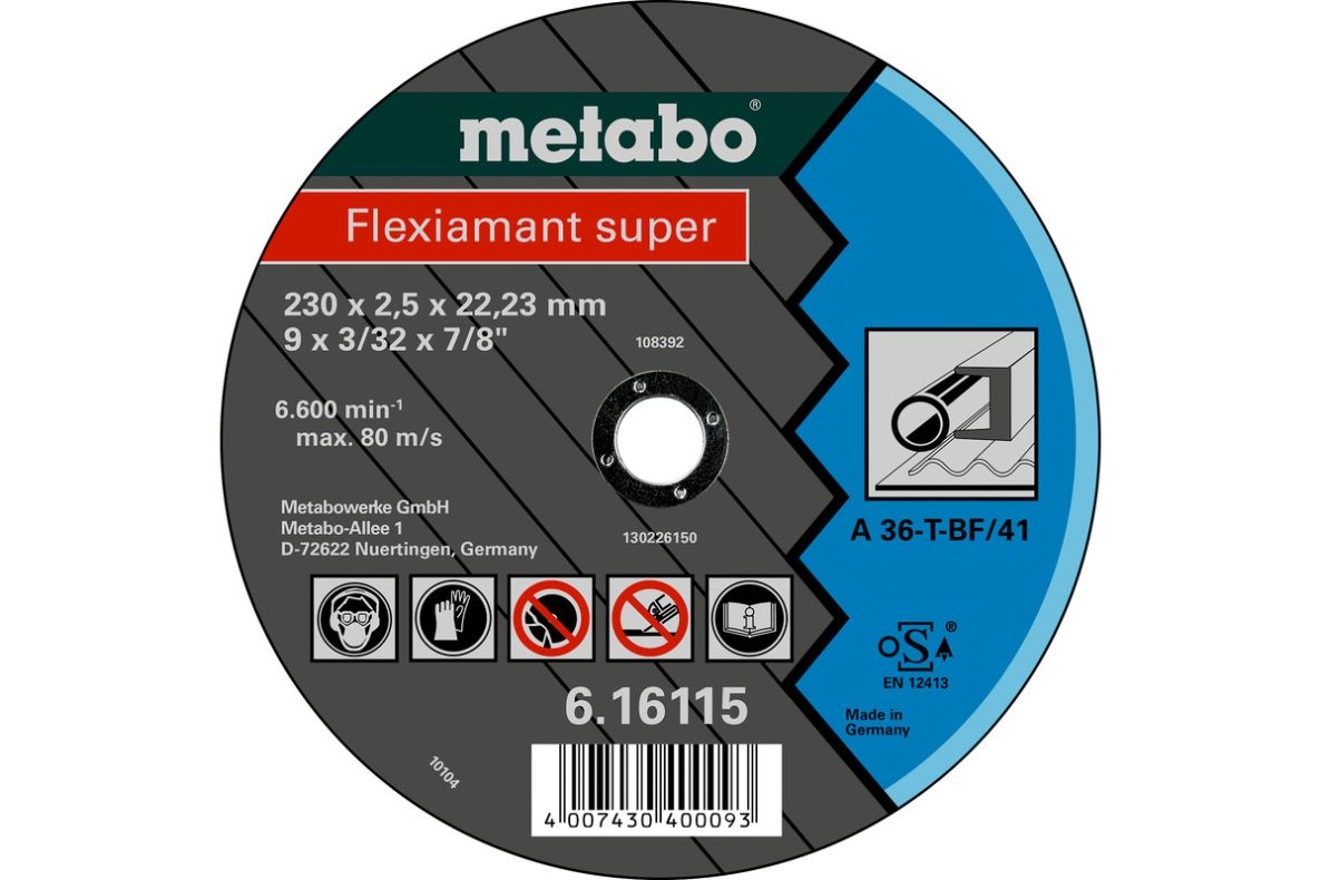 Metabo Accesorios 616101000 Disco de corte Ø 125x2,0x22,2mm acero Flexiamant super