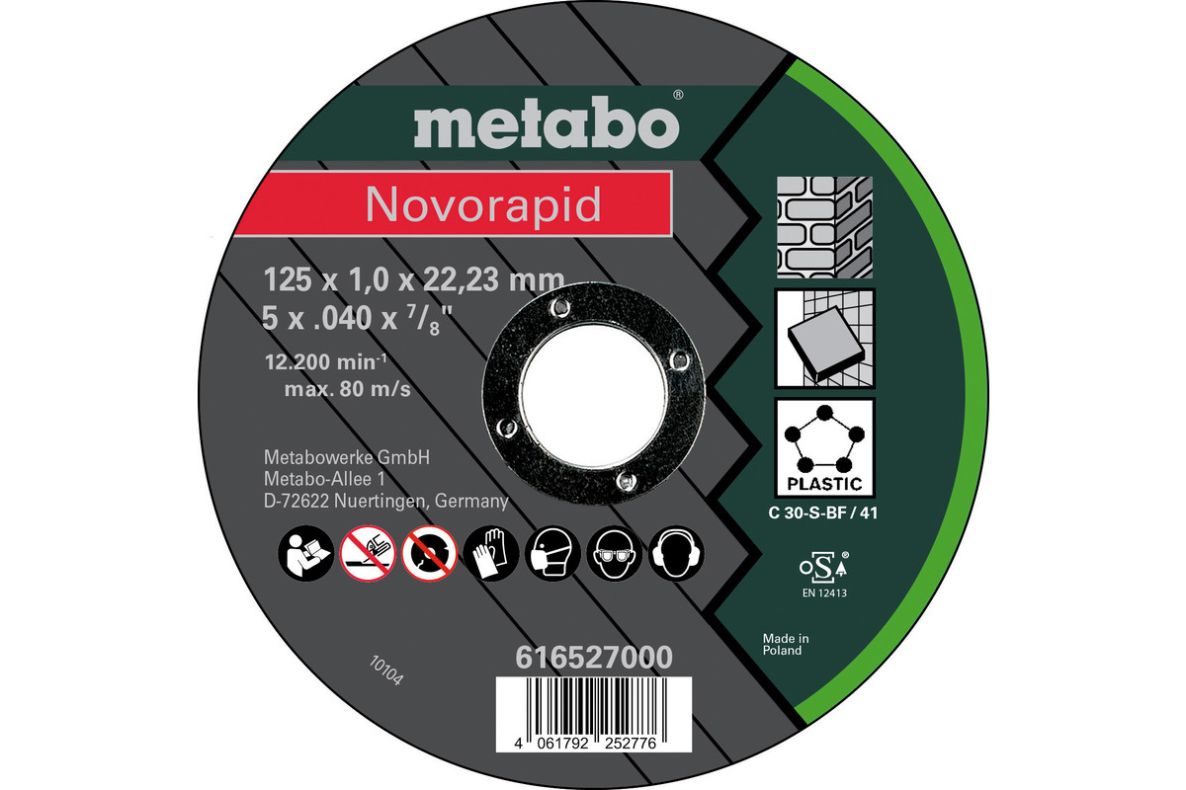 Metabo Accesorios 616527000 Novorapid 125x1,0x22,2 Universal, TF41