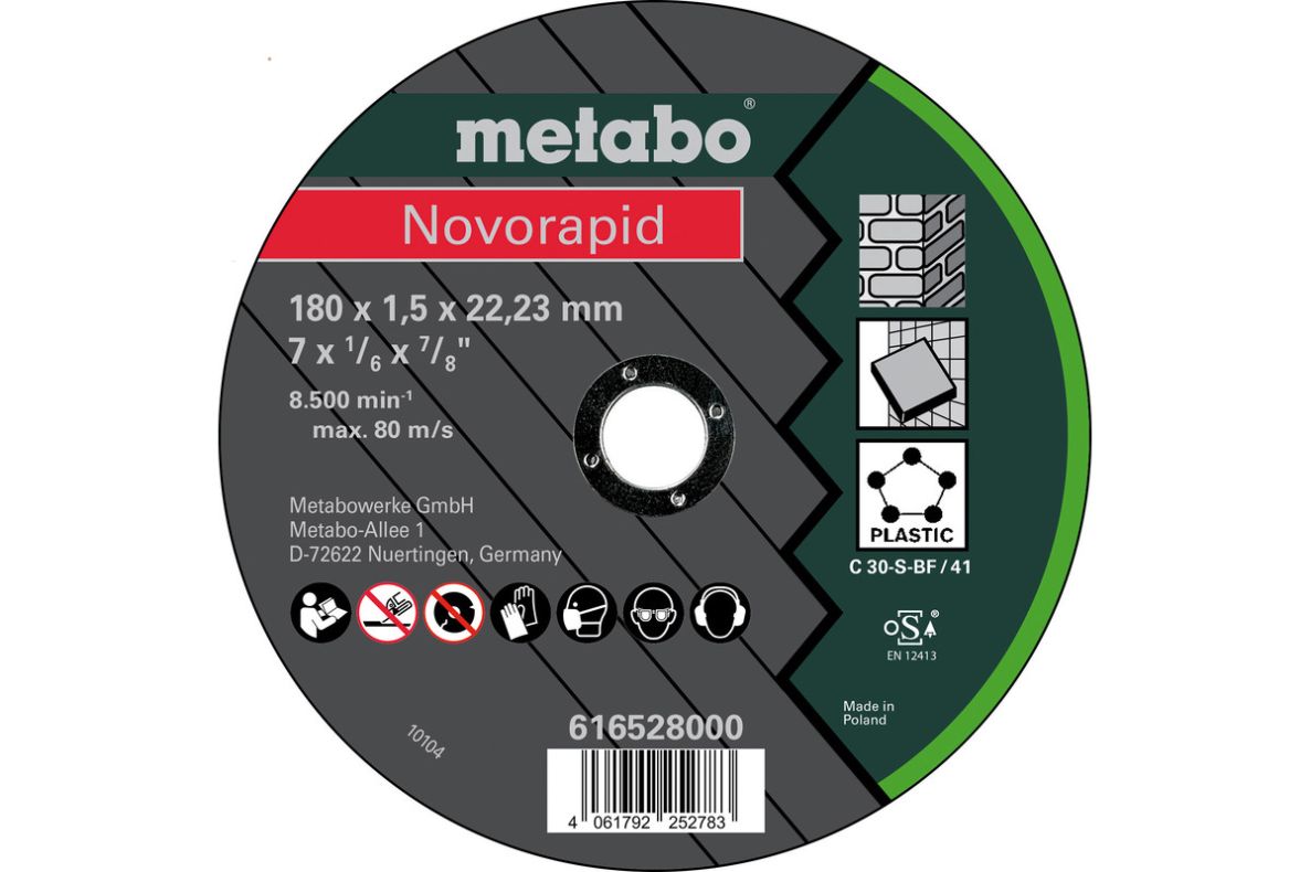 Metabo Accesorios 616528000 Novorapid 180x1,5x22,2 Universal, TF41
