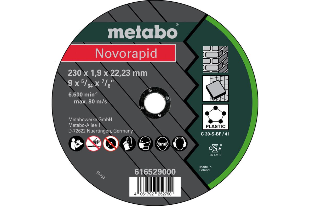 Metabo Accesorios 616529000 Novorapid 230x1,9x22,2 Universal, TF41