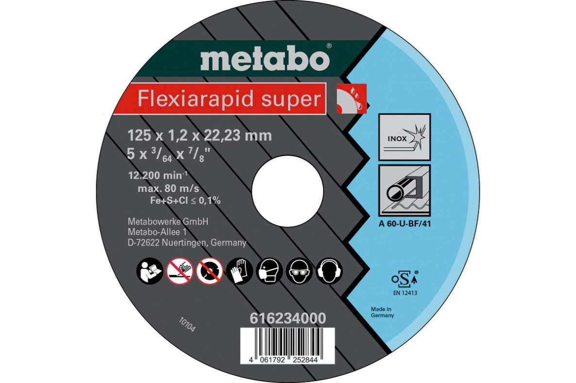 Metabo Accesorios 616234000 Flexiarapid super 125x1,2x22,23 Inox, TF 41