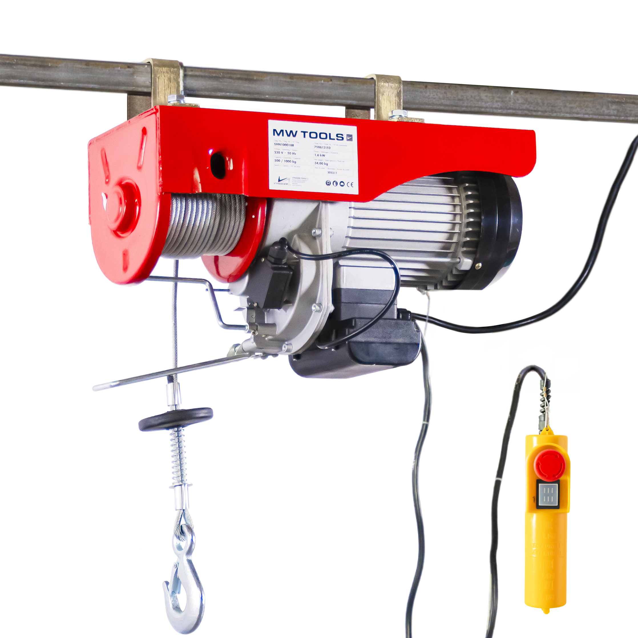 Metal Works 758613158 SH100018 Polipasto eléctrico de cable 500/1000kg 18 metros 230V