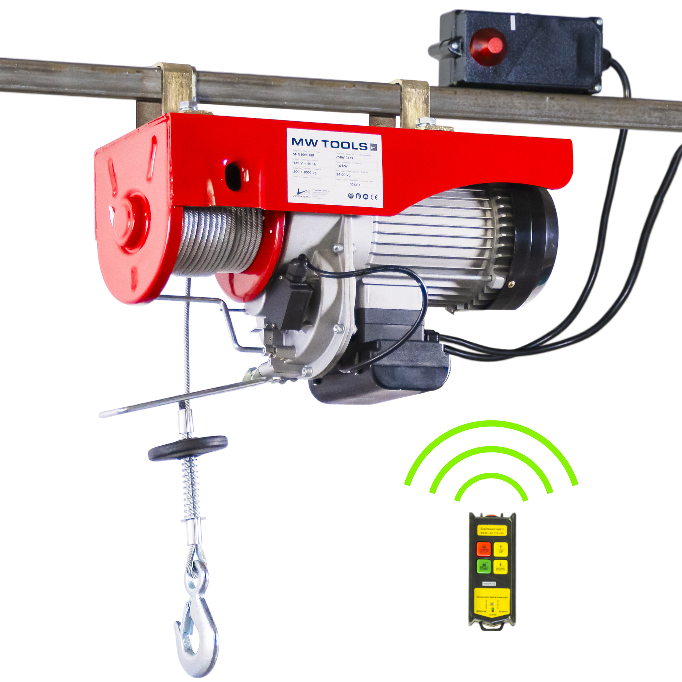 Metal Works 758613152 SHN100018R Polipasto eléctrico 'WIRELESS' 500/1000kg 18/9m