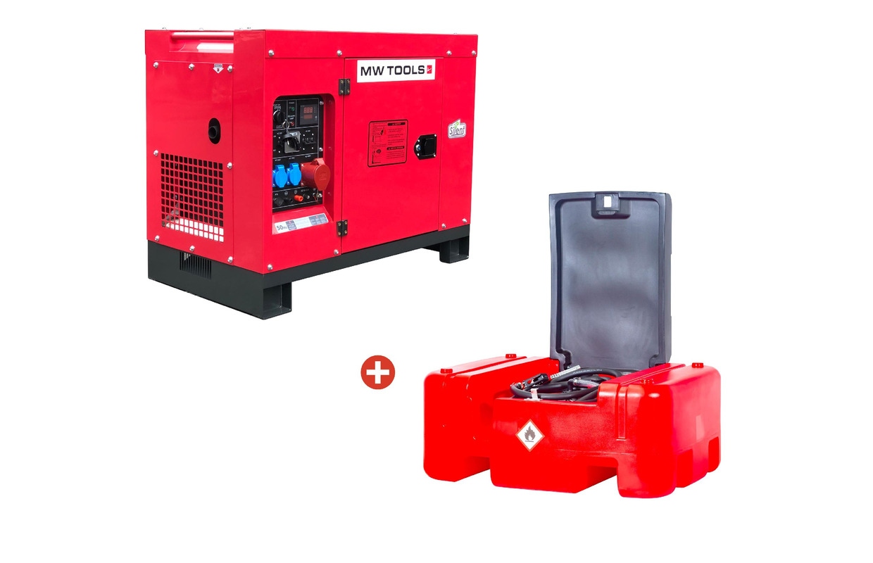 Metal Works DG100EPACK1 DG100E Generador Diesel 10 kW + Depósito Diesel 12V