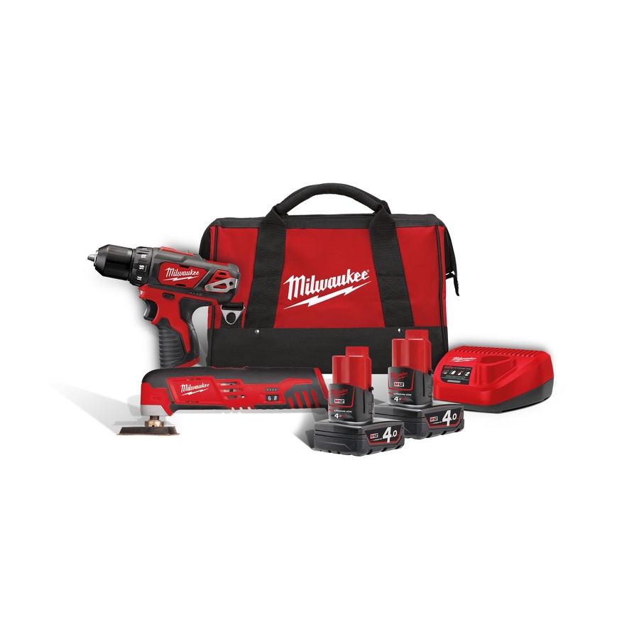Milwaukee 4933441250 M12 BPP2H-402B Powerpack M12BPD Taladro de impacto +C12MT Multiherramienta 12V 4.0Ah