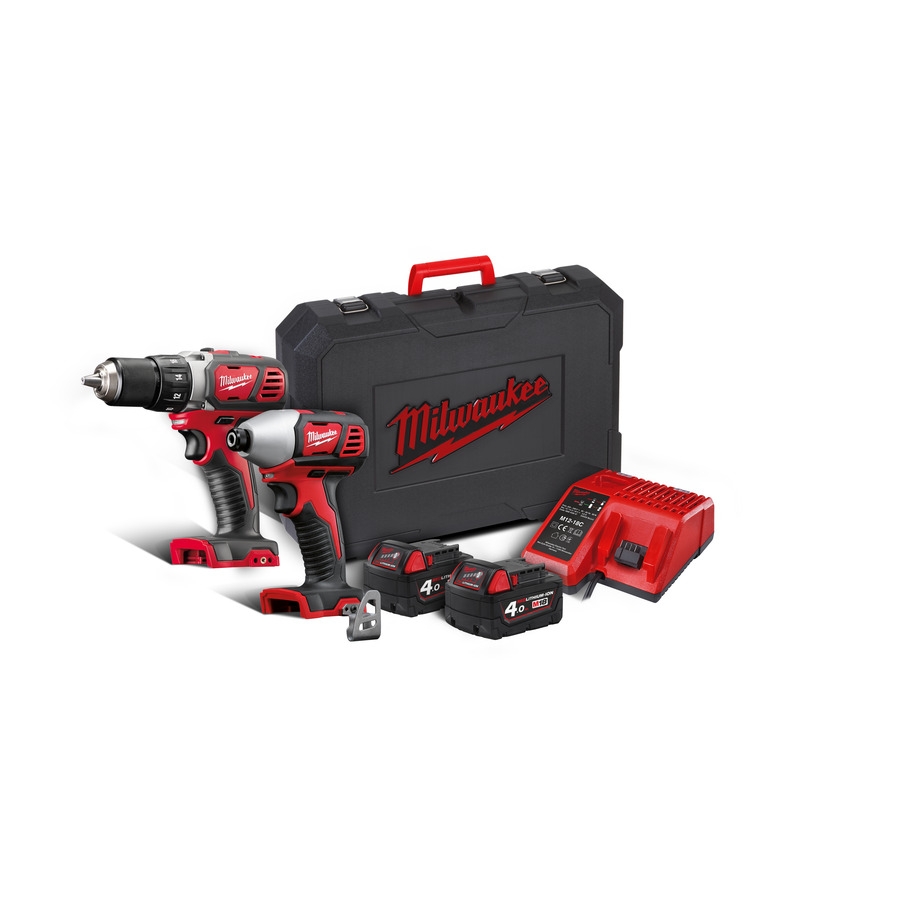 Milwaukee 4933447126 M18 BPP2D-402C Juego combinado M18BDD taladro + M18BID llave de impacto 18V 4.0Ah Li-Ion