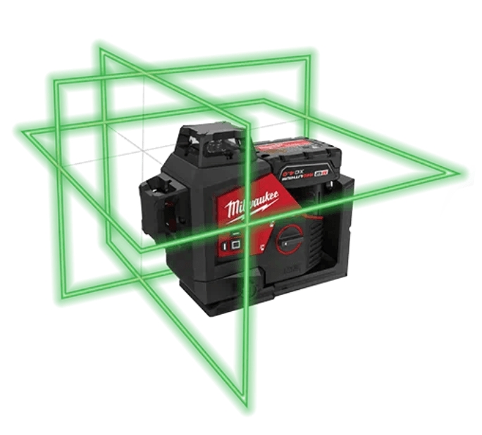 Milwaukee 4933478102 M12 3PL-401C Láser de líneas cruzadas con 3 círculos láser verdes de 360° 12V 4.0Ah Li-ion