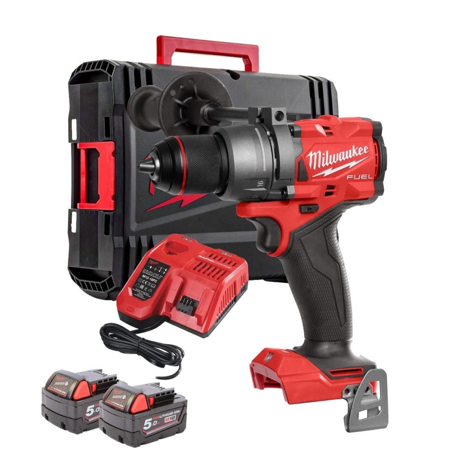 Milwaukee 4933479860 M18 FPD3-502X Taladro de Impacto a batería 18V 5.0Ah Li-Ion en HD-Box
