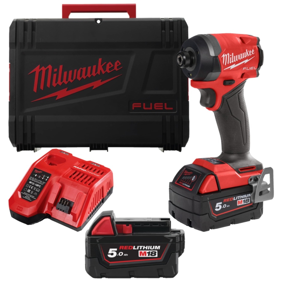 Milwaukee 4933479865 M18 FID3-502X Destornillador de Impacto sin escobillas 1/4 "Hex 18V 5.0Ah en HD-Box