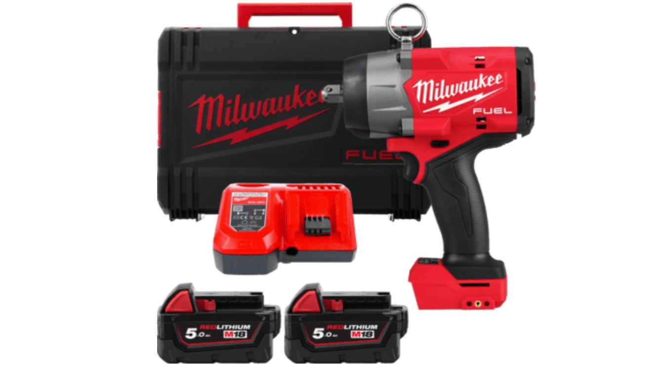Milwaukee 4933492786 Llave de impacto M18 FHIW2P12-502X 1/2" Fuel Accu con pasador de bloqueo con resorte 18V 5,0Ah Li-Ion en HD-Box