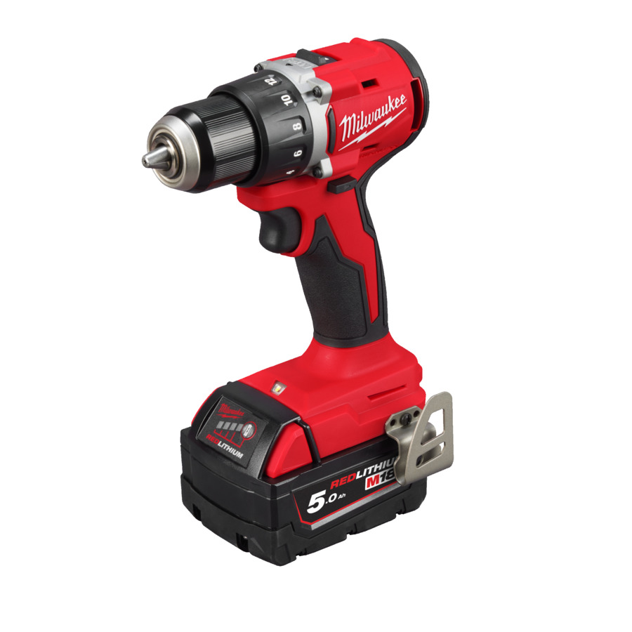 Milwaukee 4933492835 M18™ taladro compacto de carbono sin escobillas 18V 2x 5Ah