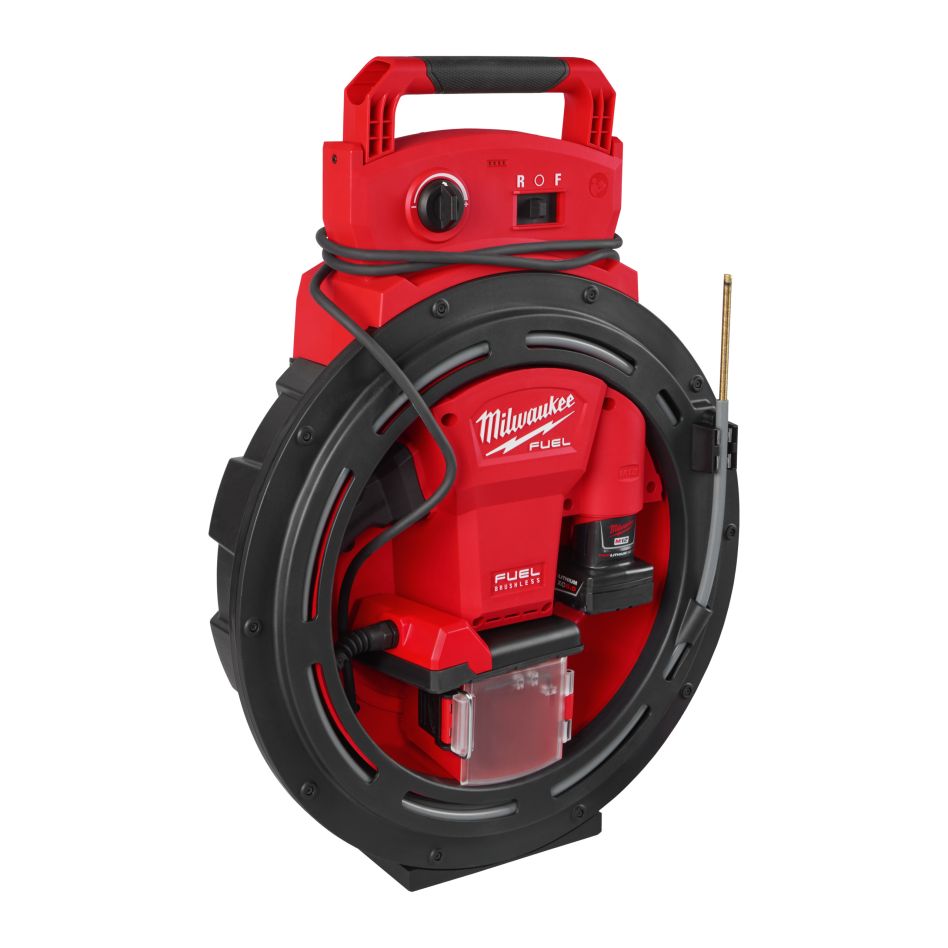 Milwaukee 4933498378 M12 HSFSM-602 Máquina de limpieza de alcantarillado sin cable de alta velocidad 2x 12V 6.0Ah batería y cargador en caja