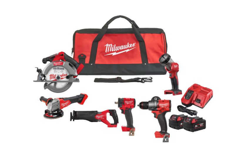 Milwaukee 4933498659 M18 FPP6H3-502B M18 FUEL™ Powerpack 6 máquinas 18V 5,0Ah Li-Ion en bolsa 4933498659
