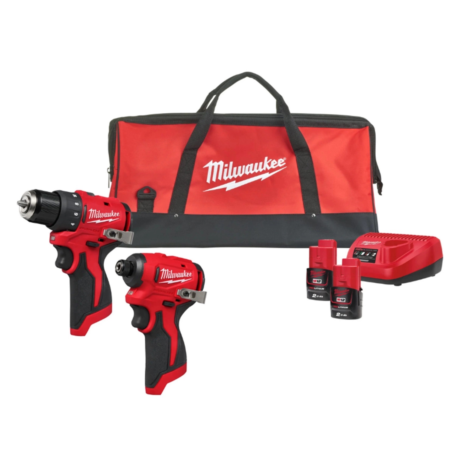 Milwaukee 4933500139 M12 BLPP2D Powerpack 2 máquinas 2x 2.0Ah y cargador en bolsa Contactor