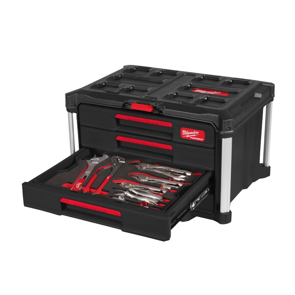 Milwaukee 4932501866 Juego de destornilladores, alicates y martillos en PACKOUT 76 piezas