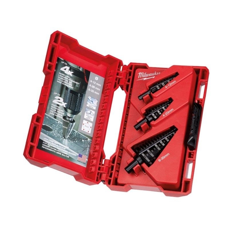 Milwaukee Accesorios 48899399 Juego de brocas escalonadas de 3 piezas