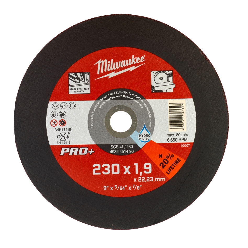 Milwaukee Accesorios 4932451490 Disco de corte para metal SCS41 230 x 1,9 mm PRO+ (pedir por 50)