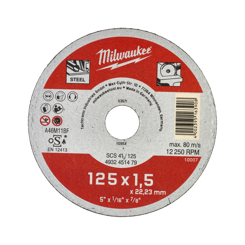 Milwaukee Accesorios 4932451479 Disco de corte para metal SCS 41/125 (1,5)