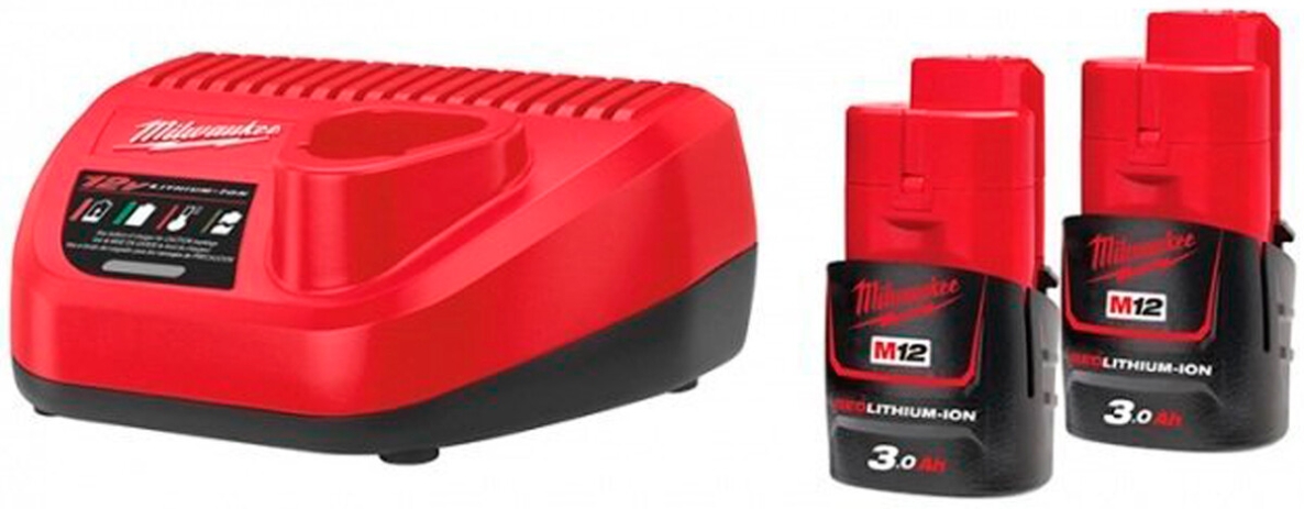 Milwaukee Accesorios 4933451902 M12 NRG-302 M12™ NRG pack - 2 x batería 12V 3.0Ah + cargador C12C