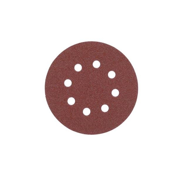 Milwaukee Accesorios 4932367743 Papel de lija Cierre velcro 125 mm K 120 8 agujeros 5 piezas