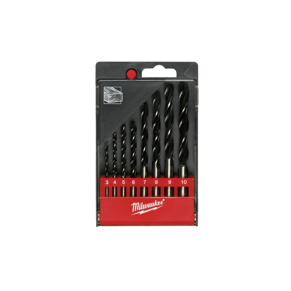 Milwaukee Accesorios 4932352466 Juego de brocas para madera en estuche de plástico (8 piezas)