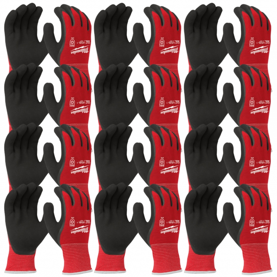 Milwaukee Accesorios 4932471607 12 Pares de Guantes de Trabajo por Inmersión Talla 9/L Clase de Corte 1