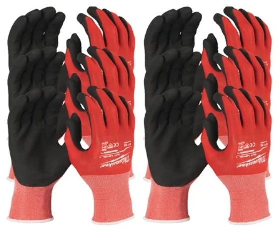 Milwaukee Accesorios 4932471616 Guantes de trabajo bañados Clase de corte 1/A 12 Pares Talla 10/XL