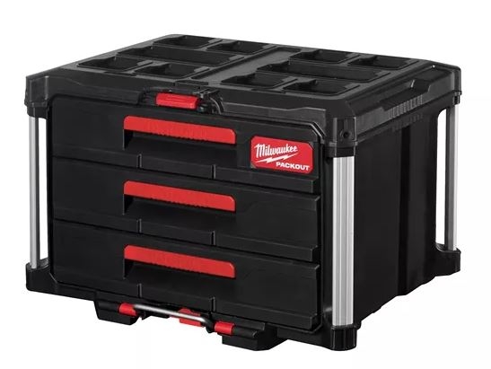 Milwaukee Accesorios 4932472130 Caja de herramientas Packout con 3 cajones