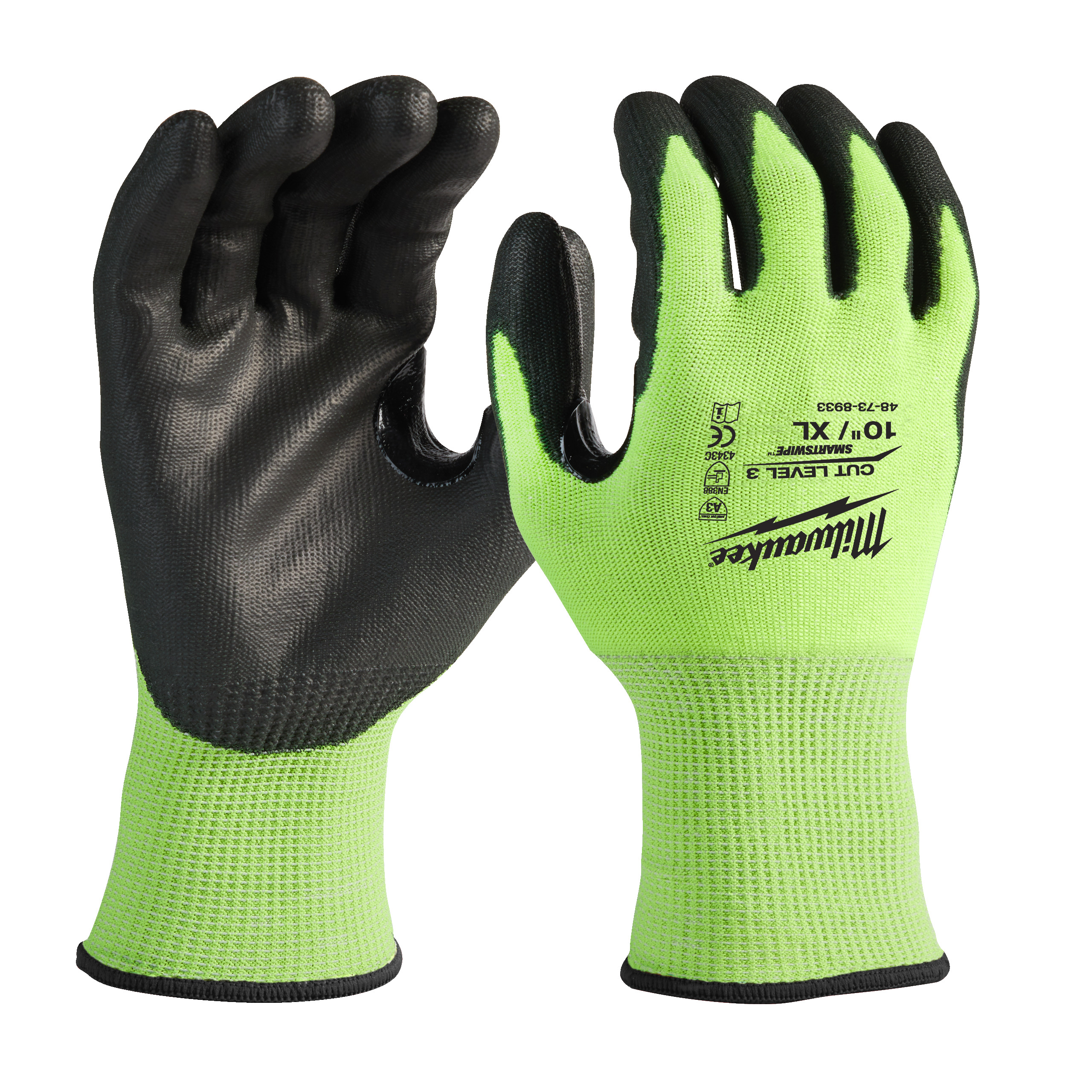 Milwaukee Accesorios 4932479022 Guantes de trabajo Hi-Vis Cut C a granel - 10/XL Por 144 pares
