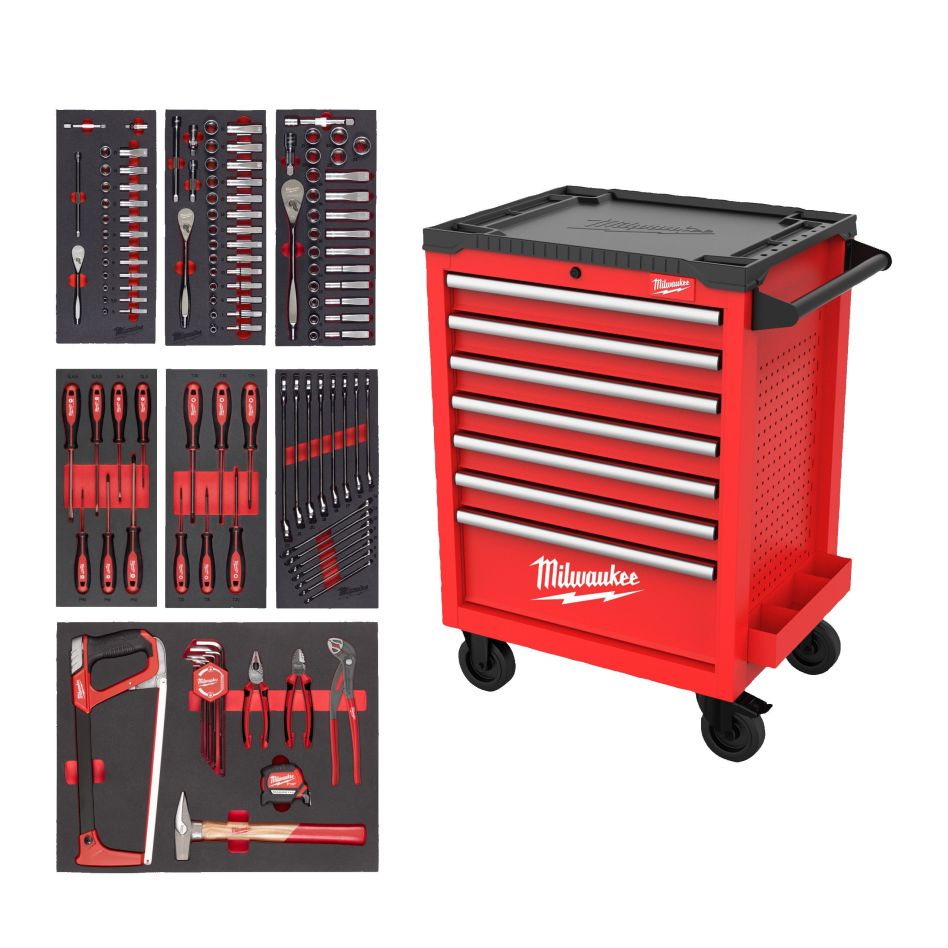 Milwaukee Accesorios 4932499182 TOOLGUARD™ Carro de herramientas con existencias (131 piezas)
