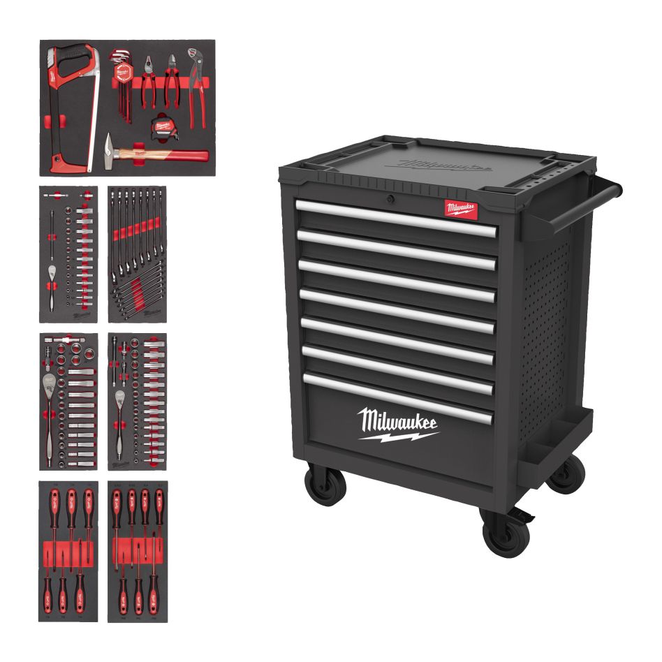 Milwaukee Accesorios 4932500741 TOOLGUARD Carro portaherramientas de acero relleno 27"/69 cm gris 131 piezas