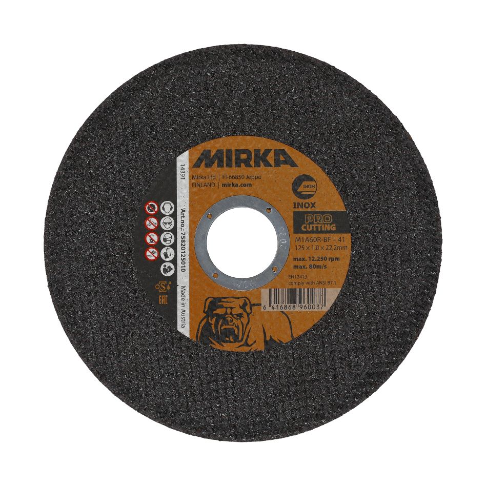 Mirka Accesorios 75820125010 PRO Disco de corte 125x1,0x22,2mm M1A60R-BF Inox