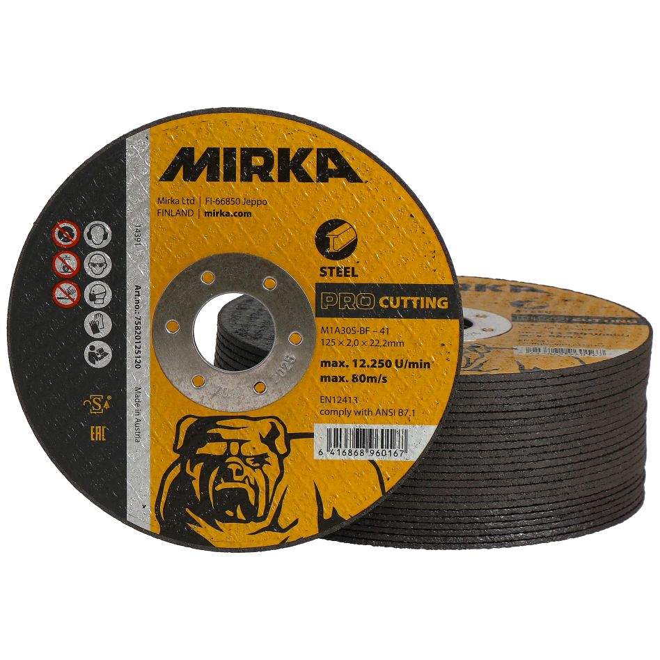 Mirka Accesorios 75820125120 PRO Disco de corte 125x2,0x22,2mm M1A30S-BF Acero