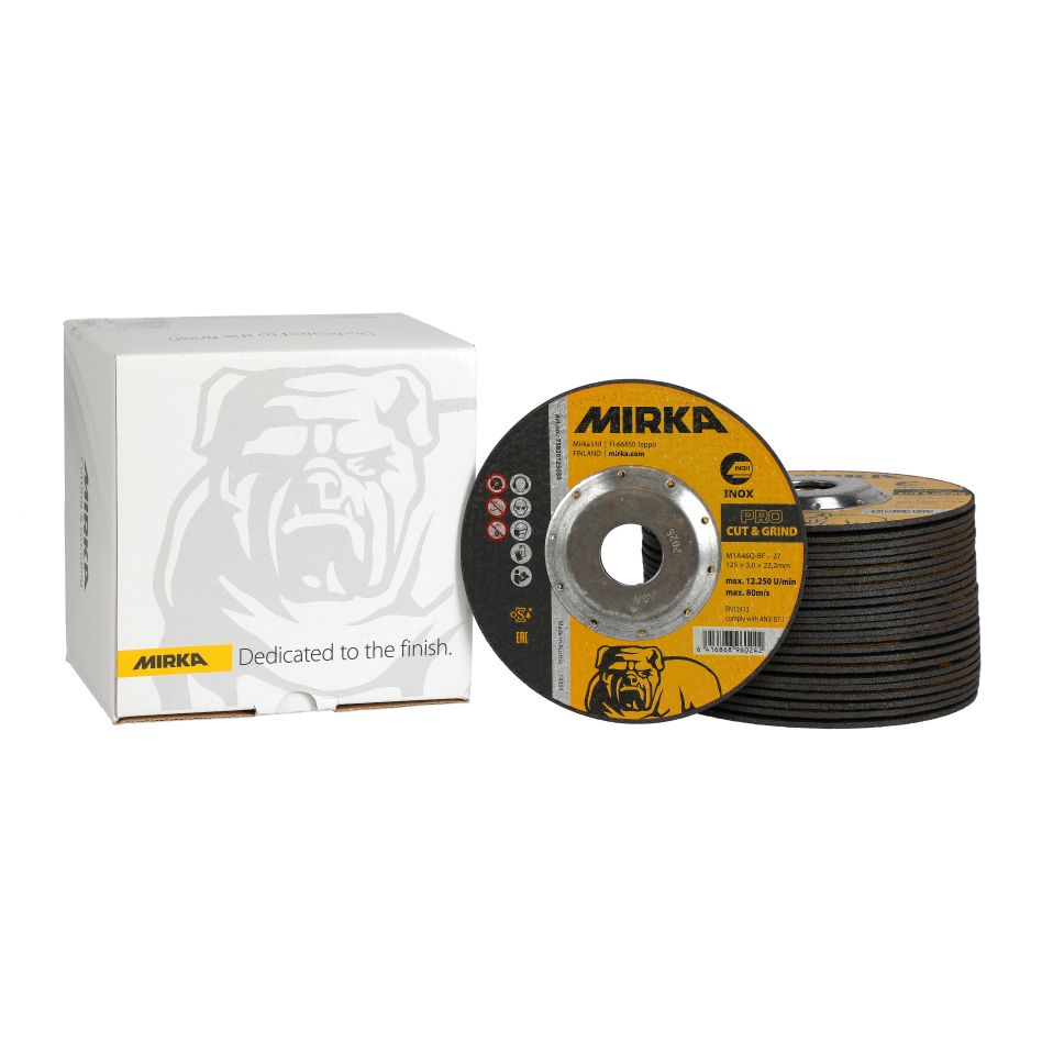 Mirka Accesorios 75820125030 PRO Disco de corte y desbaste 125x3,0x22,2mm A46Q-BF Inox