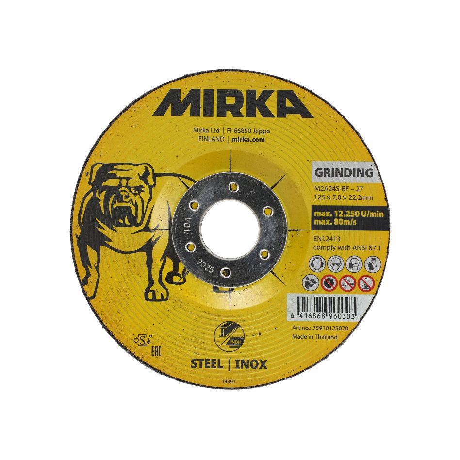 Mirka Accesorios 75910125070 Disco de amolar 125x7,0x22,2mm M2A24S-BF Inox