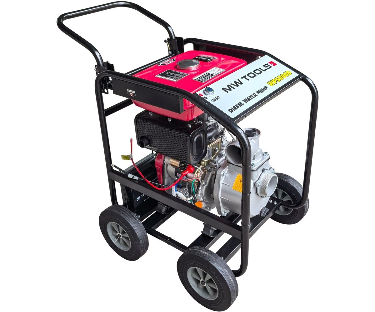 MW-Tools 724562278 WP5000D Bomba de agua 3 - 50.000 L/h - 6 CV diesel - arranque eléctrico