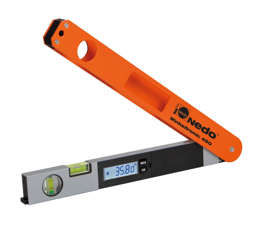 Nedo NV405216 Nivel de burbuja digital Winkeltronic 450 mm con manguito