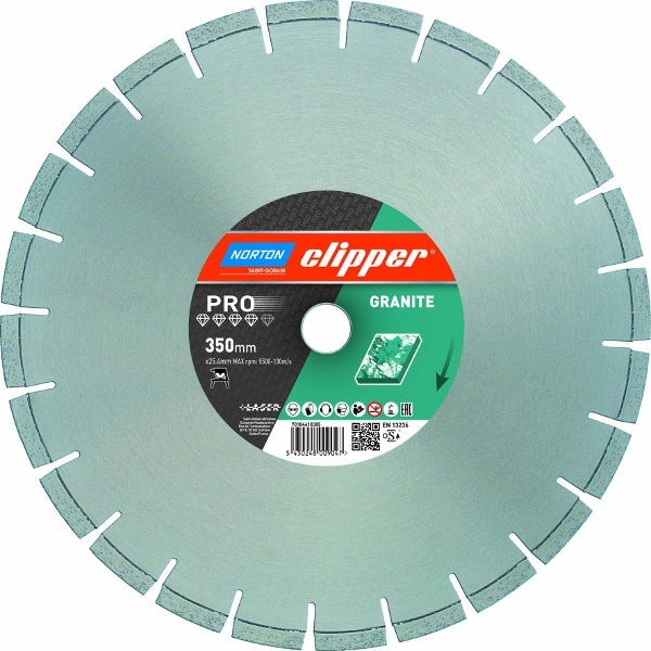 Norton Clipper 70184608406 Hoja de sierra de diamante PRO GRANITE 400 x 25,4 mm