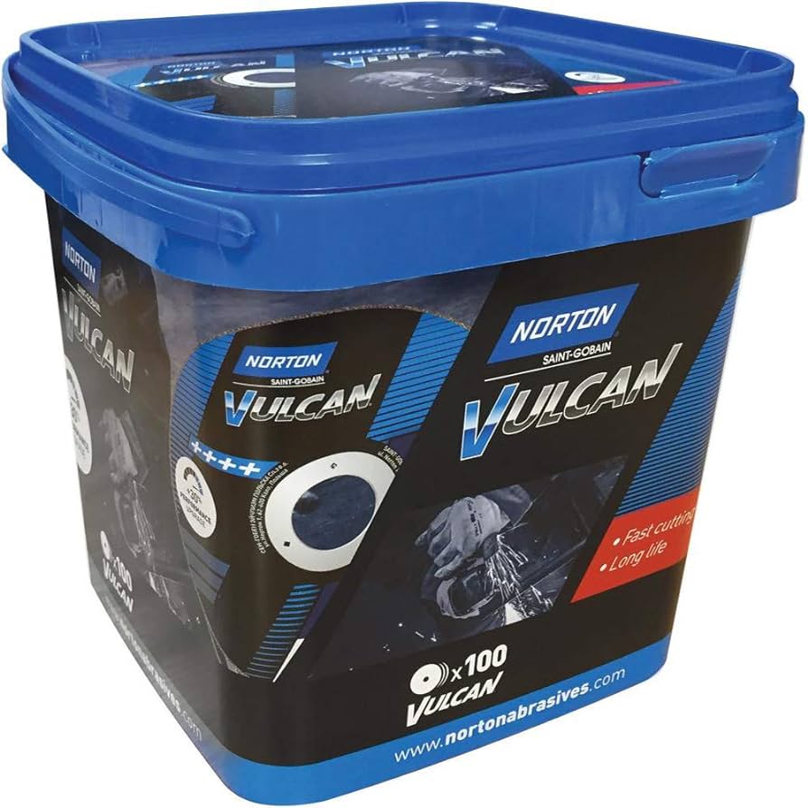 Norton Clipper 66252828188 Vulcan Discos de corte 125x1,0x22,23mm 100 en cubo