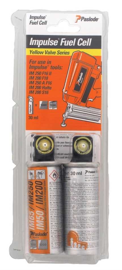 Paslode Accesorios 300341 Cartucho de gas Amarillo para IM50/IM65 2 piezas