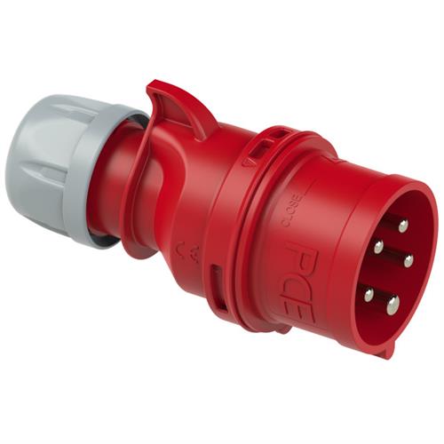 PCE 41.031 Enchufe CEE 16A - 400V - 5P - IP44 - 6h - rojo con cambio de fase
