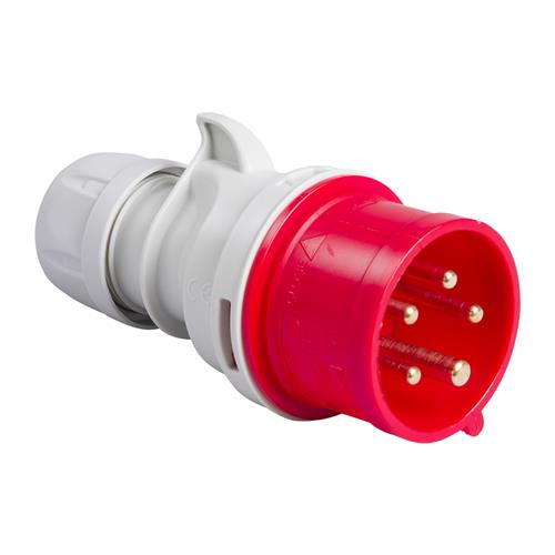 PCE 41.040 Enchufe CEE 32A - 400V - 5P - IP44 - 6h - rojo
