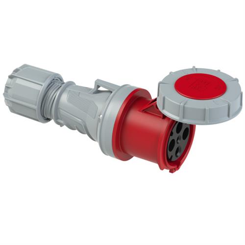 PCE 42.050 Clavija de acoplamiento CEE 63A - 400V - 4P - IP67 - 6h - rojo